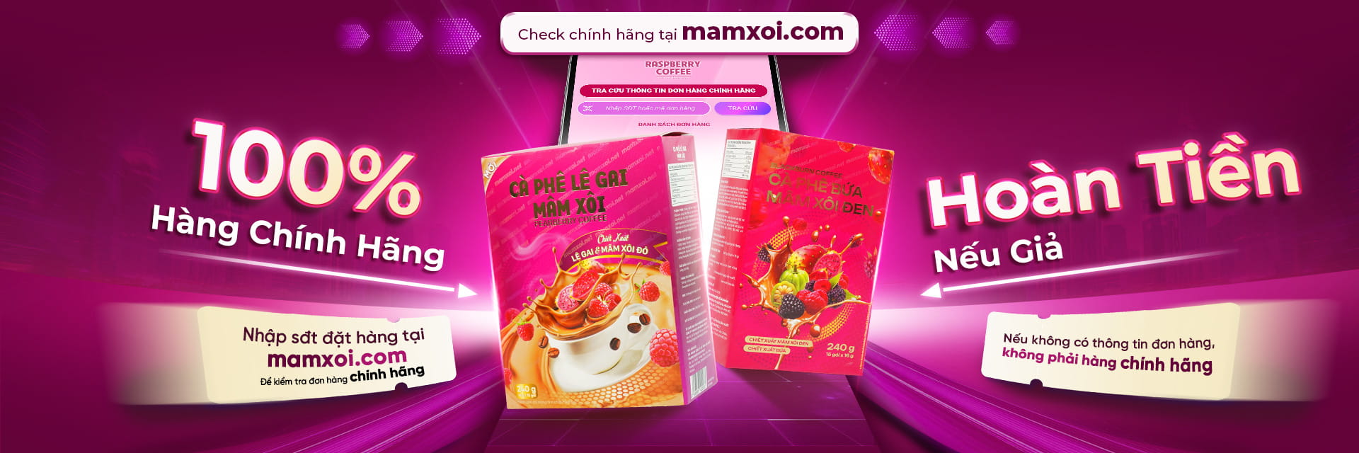 Cà Phê Mâm Xôi Chính Hãng - Hướng dẫn kiểm tra hàng